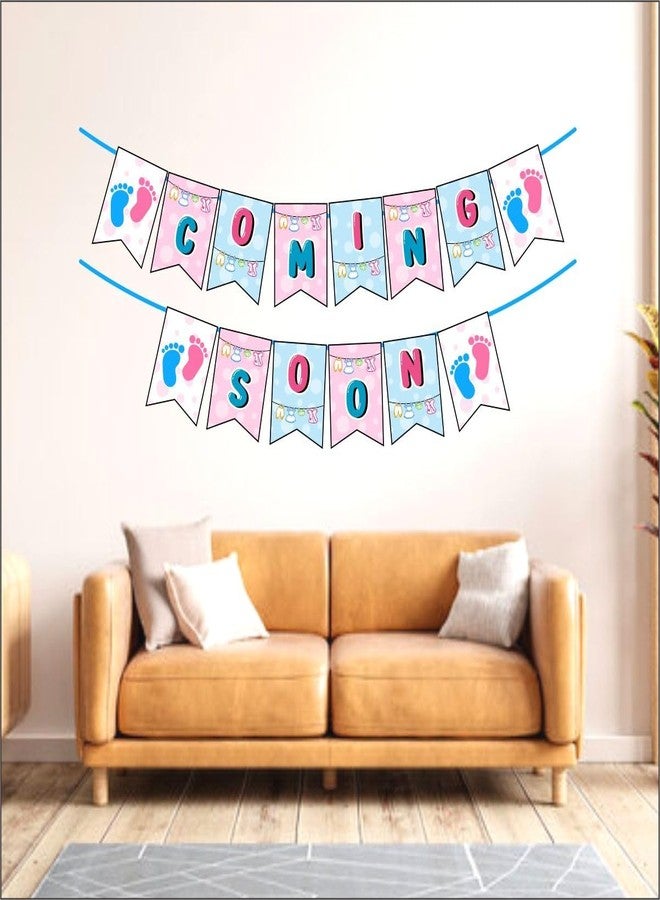 HK Balloons 1Pcs coming soon baby shower decoration Item banner Multicolor Coming Soon Baby Banner For Baby Shower Decoration - Image 2